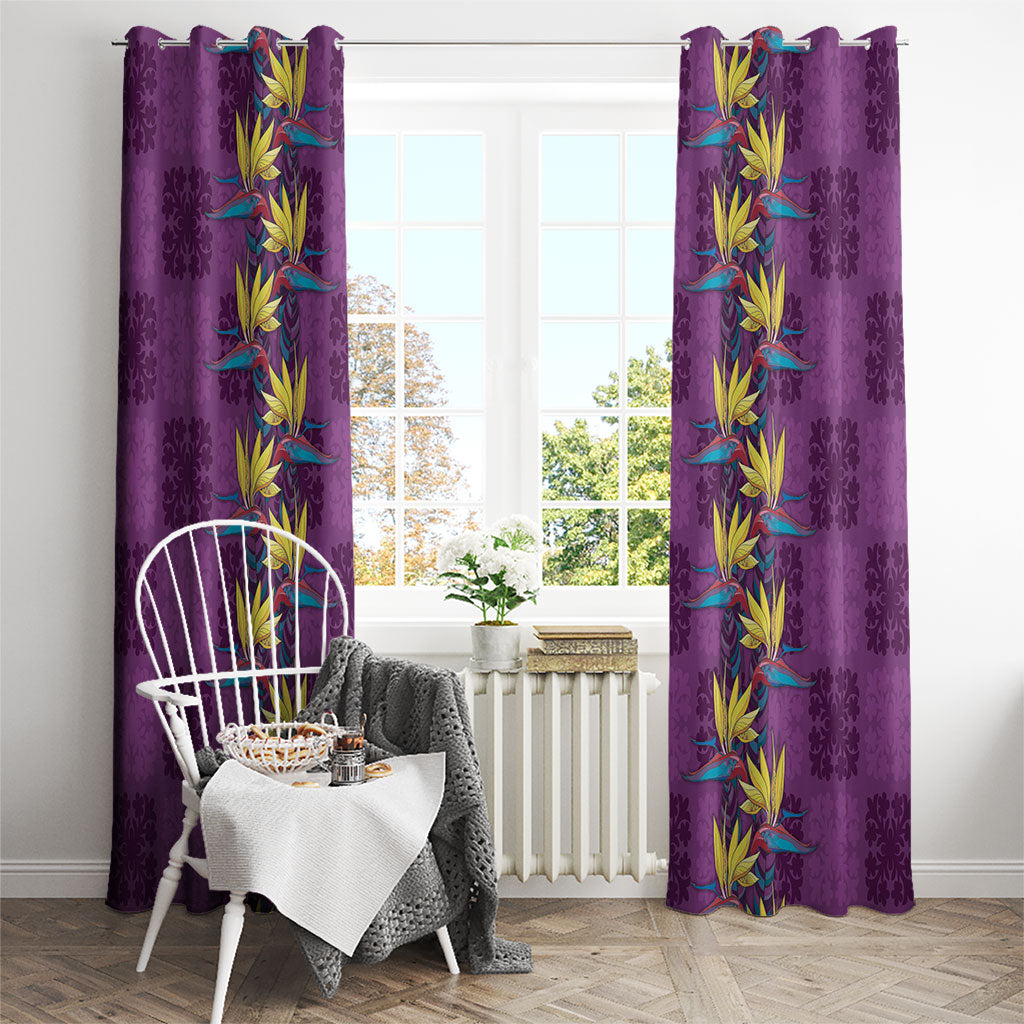 Hawaii Waikiki King Window Curtain Purple Quilt With Pua Manu