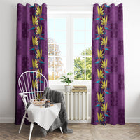 Hawaii Waikiki King Window Curtain Purple Quilt With Pua Manu