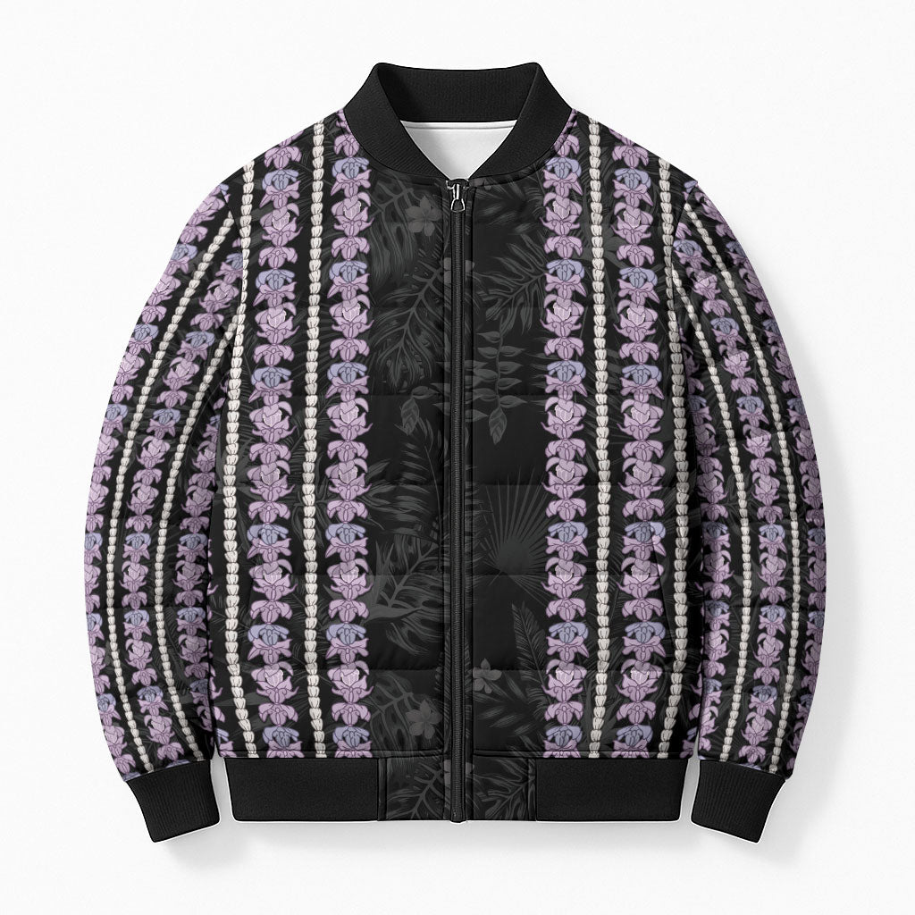 Hawaii Queen Liliuokalani Bomber Puffer Jacket Hawaiian Lei Pua Kalaunu