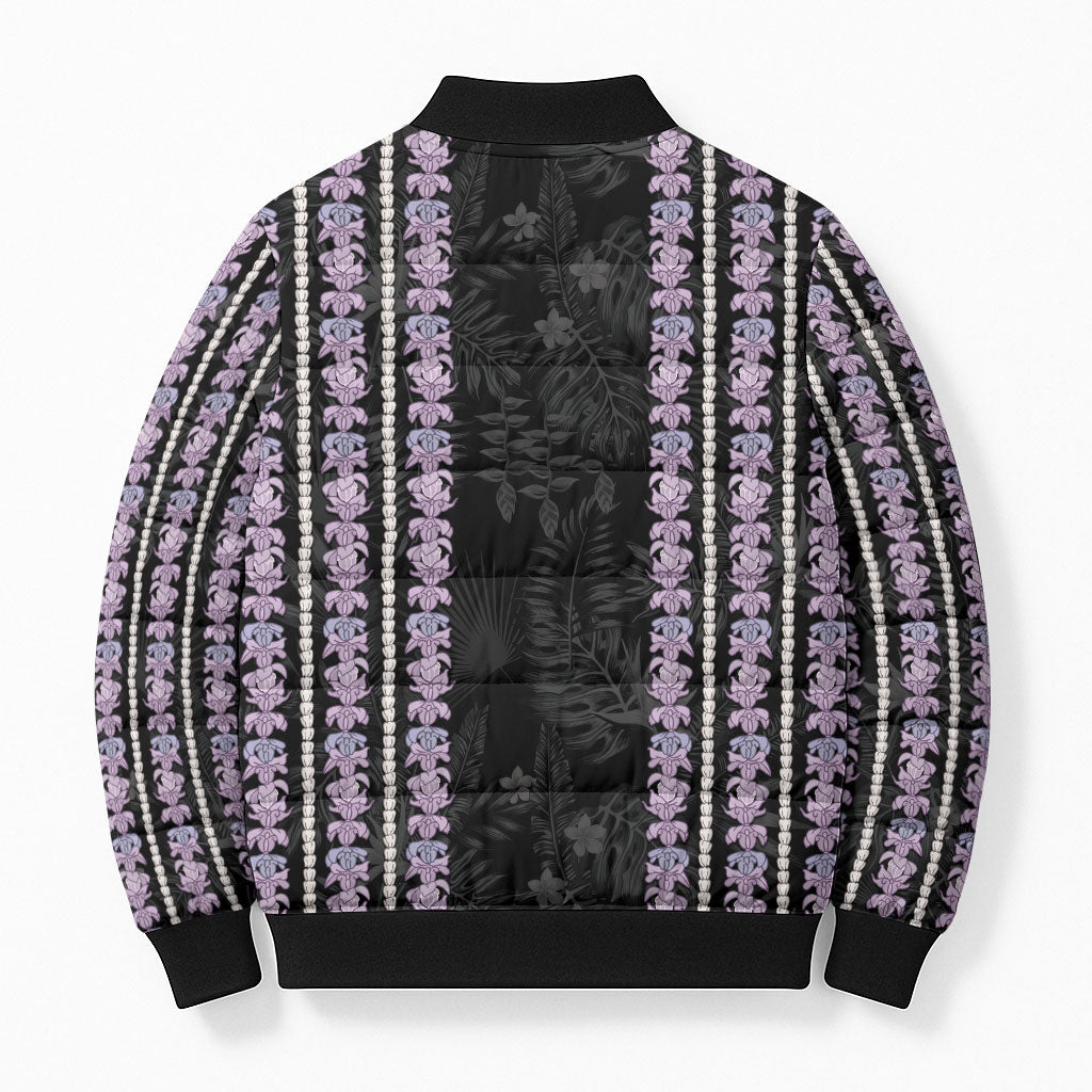 Hawaii Queen Liliuokalani Bomber Puffer Jacket Hawaiian Lei Pua Kalaunu