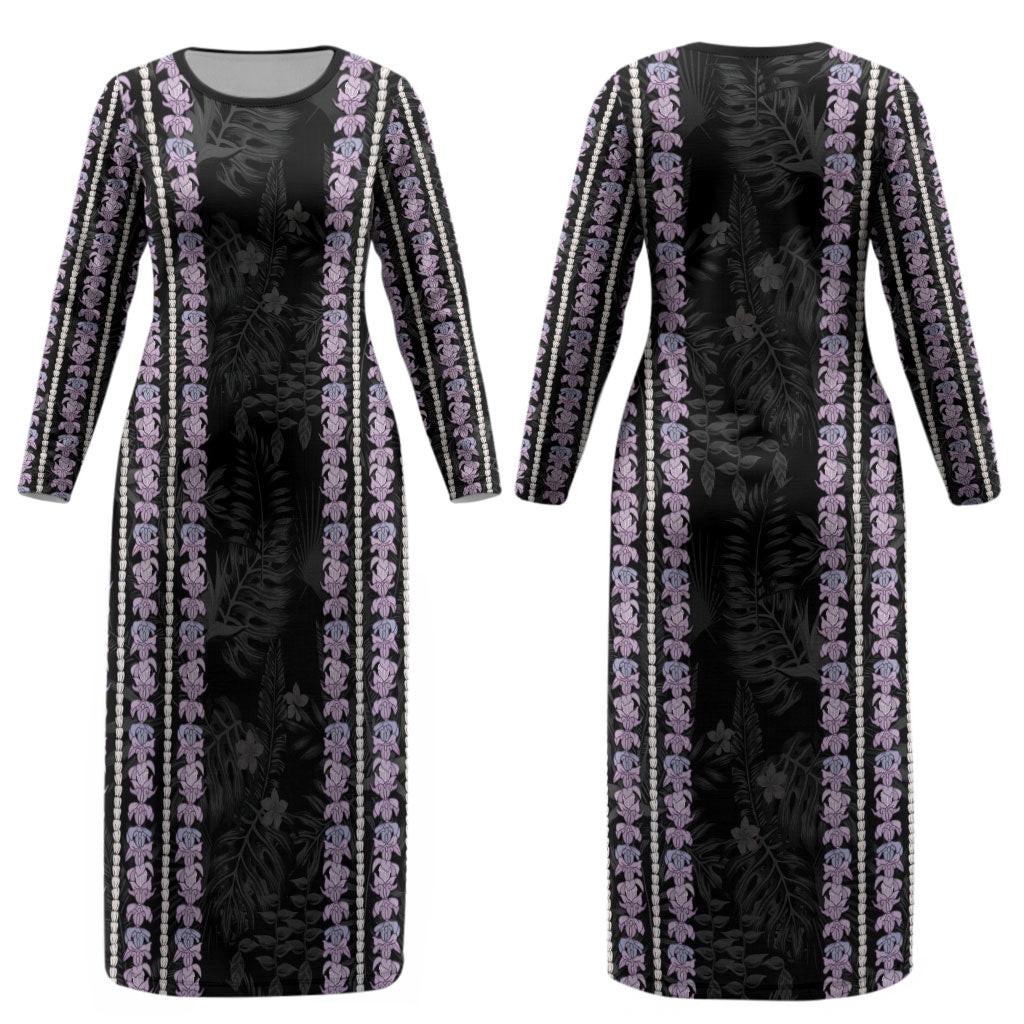Hawaii Queen Liliuokalani Couples Matching Long Sleeve Bodycon Dress and Long Sleeve Button Shirt Hawaiian Lei Pua Kalaunu