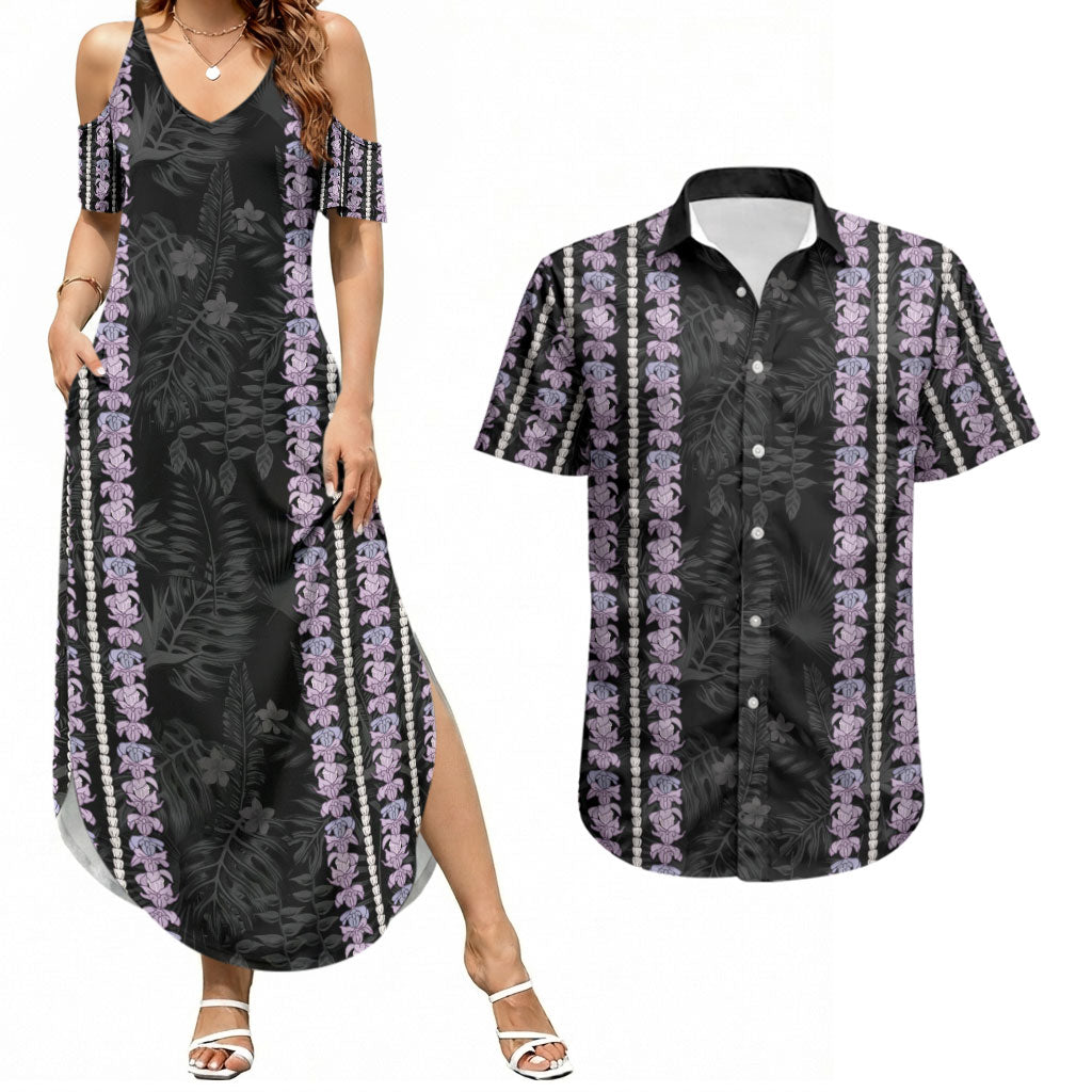 Hawaii Queen Liliuokalani Couples Matching Summer Maxi Dress and Hawaiian Shirt Hawaiian Lei Pua Kalaunu