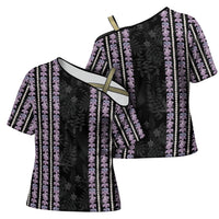 Hawaii Queen Liliuokalani Cross Shoulder Shirt Hawaiian Lei Pua Kalaunu
