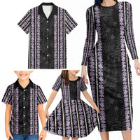 Hawaii Queen Liliuokalani Family Matching Long Sleeve Bodycon Dress and Hawaiian Shirt Hawaiian Lei Pua Kalaunu