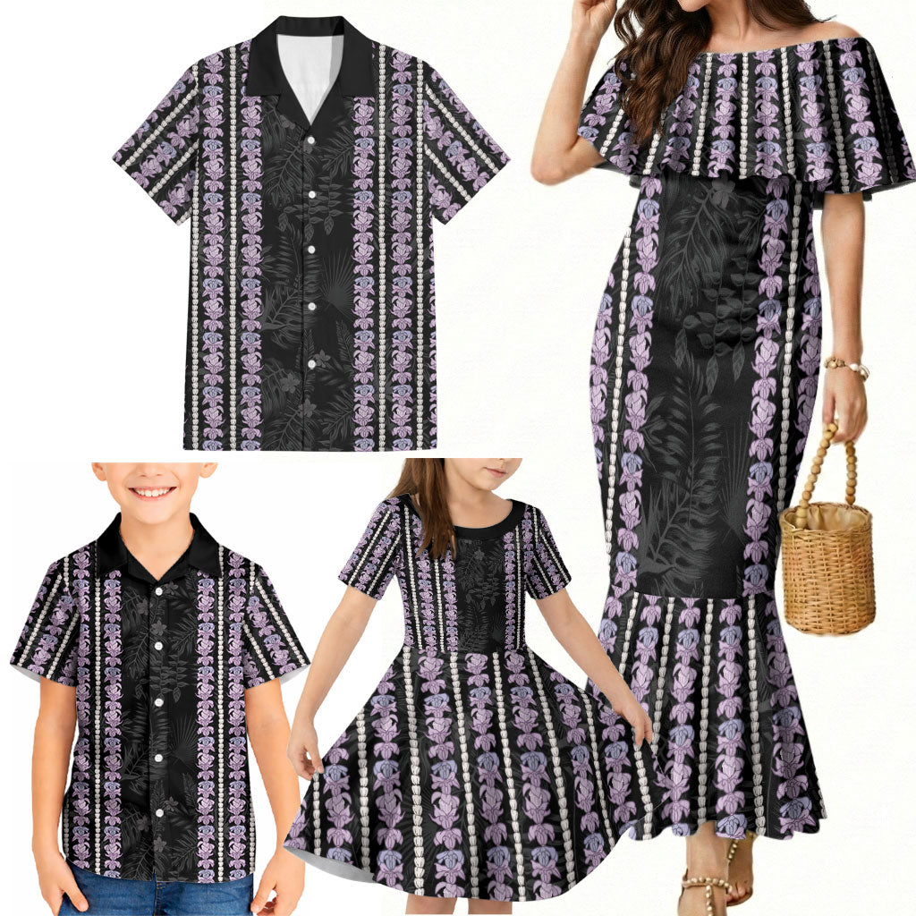 Hawaii Queen Liliuokalani Family Matching Mermaid Dress and Hawaiian Shirt Hawaiian Lei Pua Kalaunu