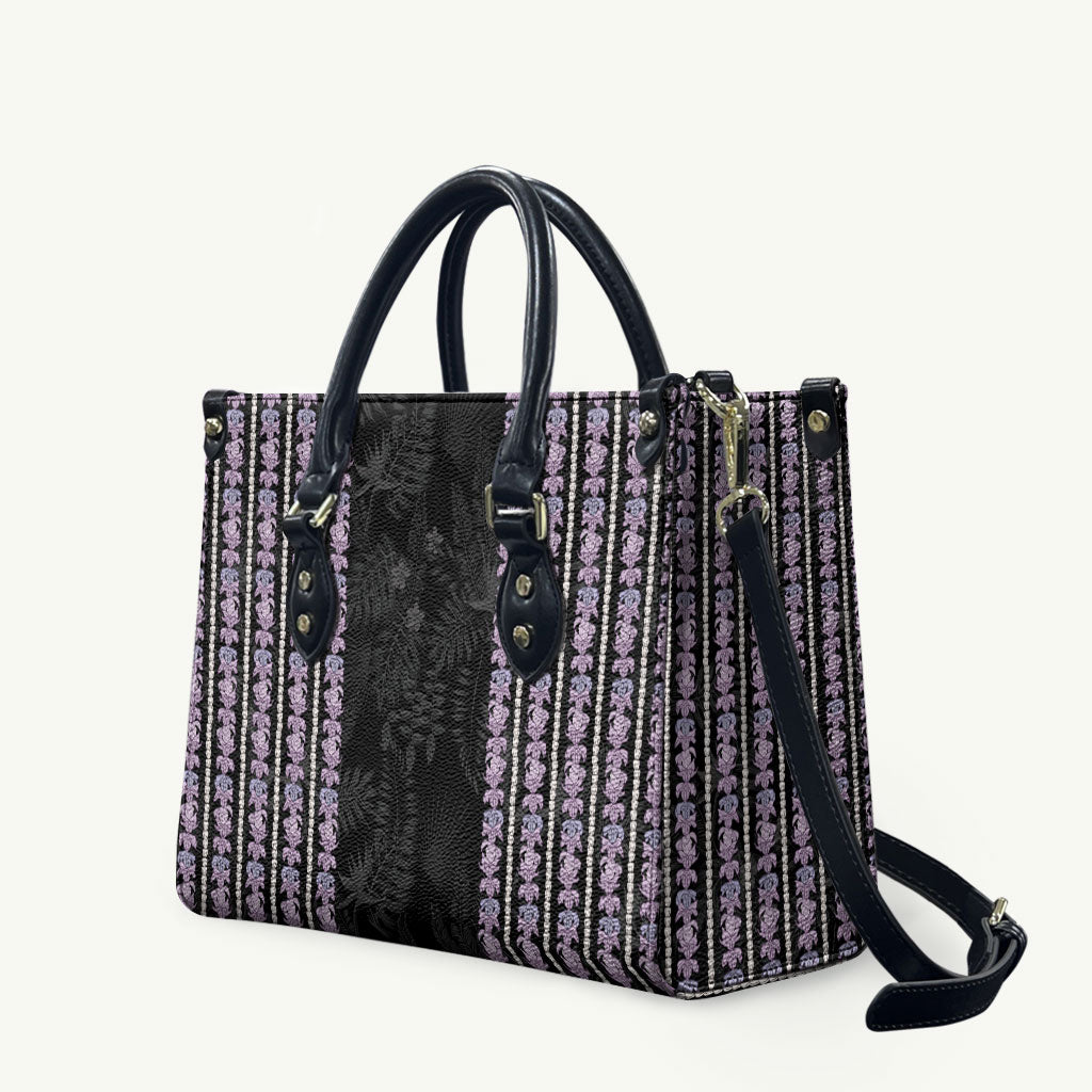 Hawaii Queen Liliuokalani Leather Bag Hawaiian Lei Pua Kalaunu