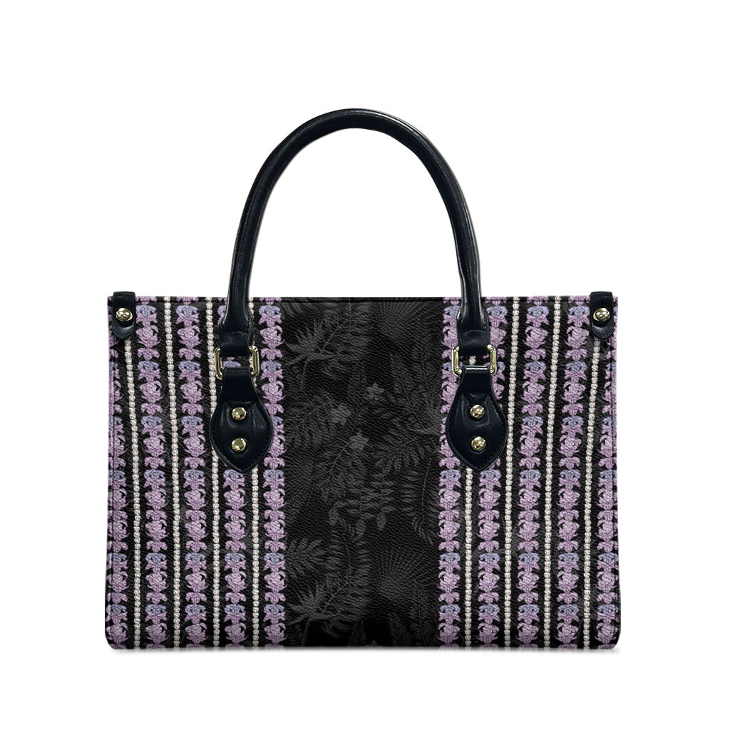 Hawaii Queen Liliuokalani Leather Bag Hawaiian Lei Pua Kalaunu