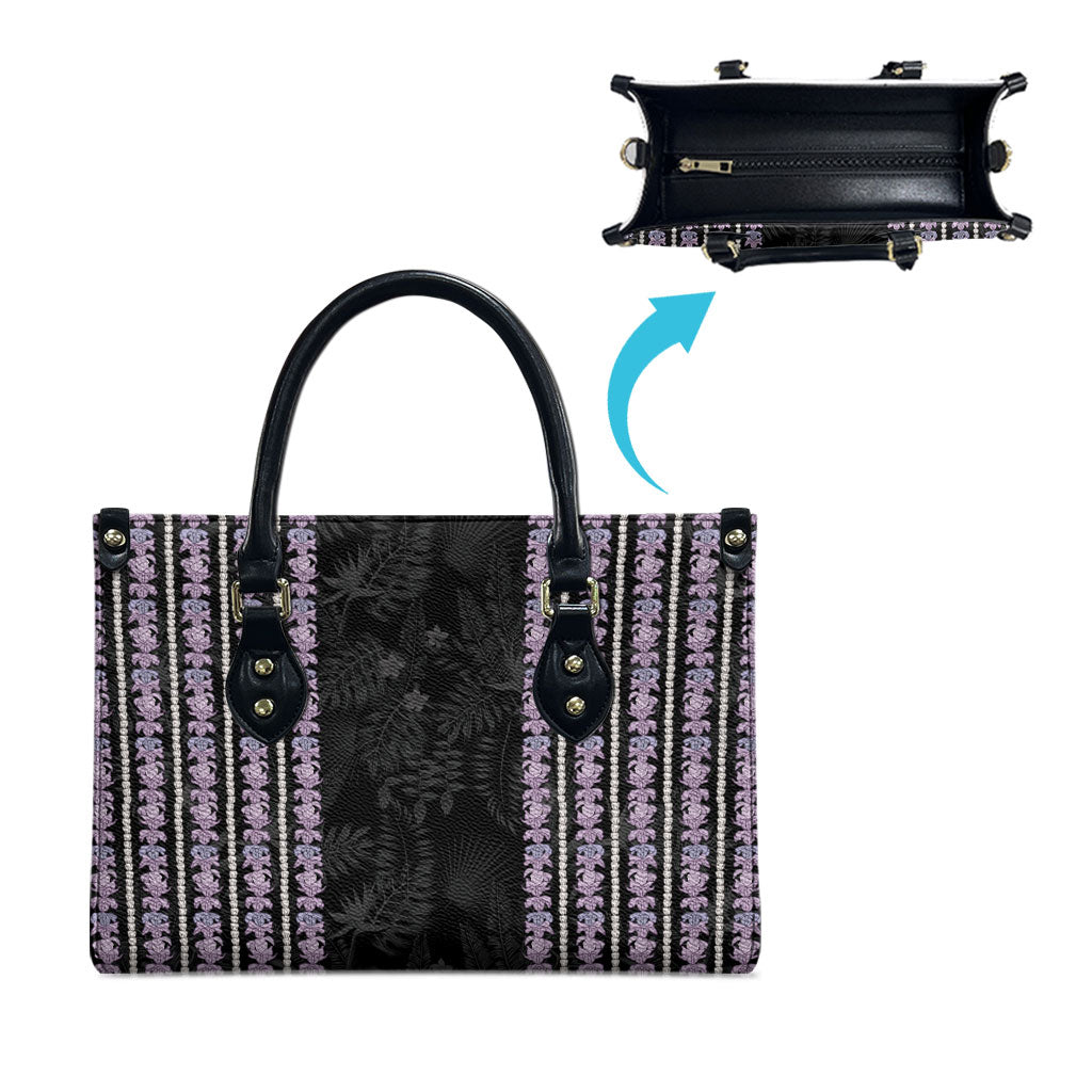 Hawaii Queen Liliuokalani Leather Bag Hawaiian Lei Pua Kalaunu