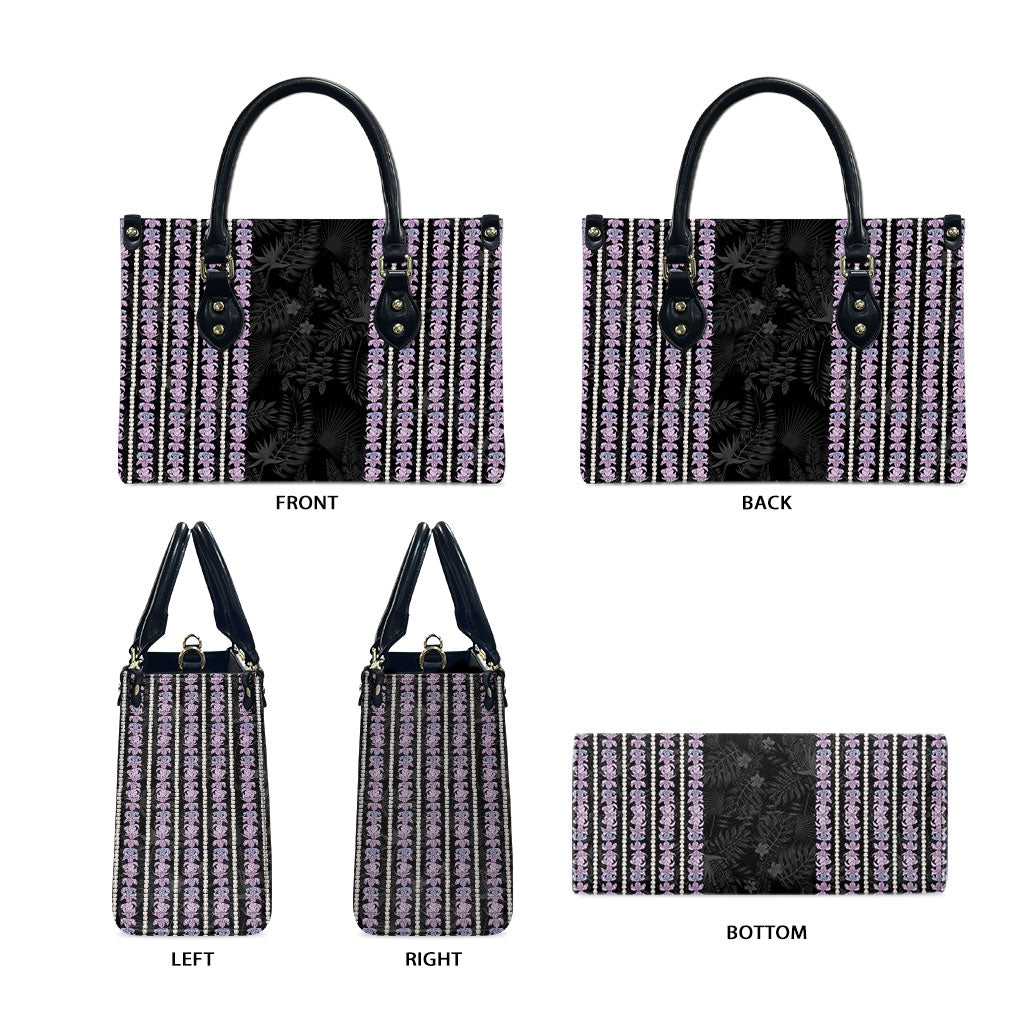 Hawaii Queen Liliuokalani Leather Bag Hawaiian Lei Pua Kalaunu