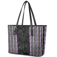 Hawaii Queen Liliuokalani Leather Tote Bag Hawaiian Lei Pua Kalaunu