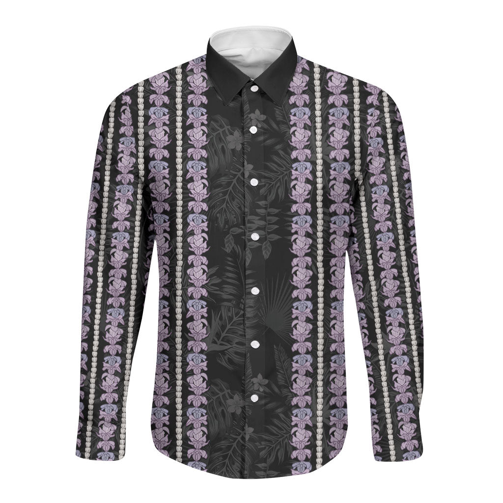 Hawaii Queen Liliuokalani Long Sleeve Button Shirt Hawaiian Lei Pua Kalaunu