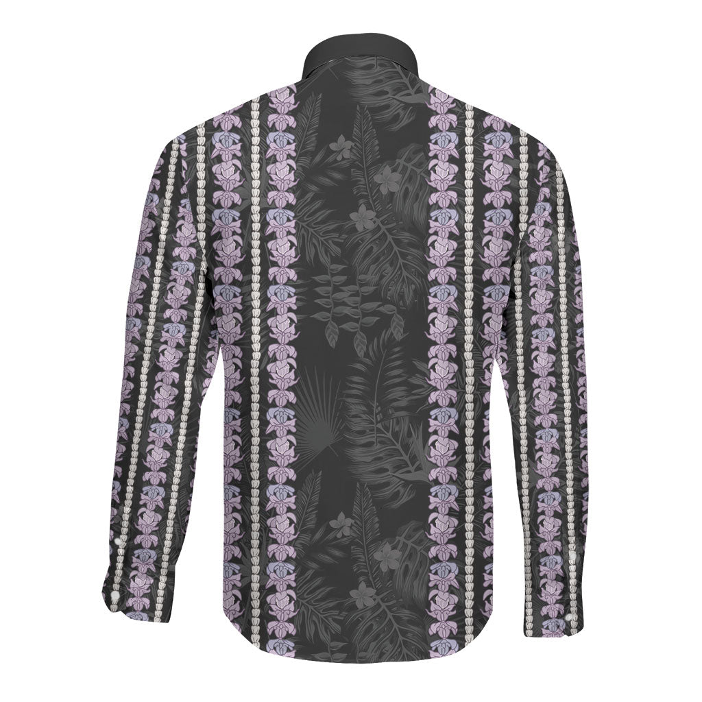 Hawaii Queen Liliuokalani Long Sleeve Button Shirt Hawaiian Lei Pua Kalaunu