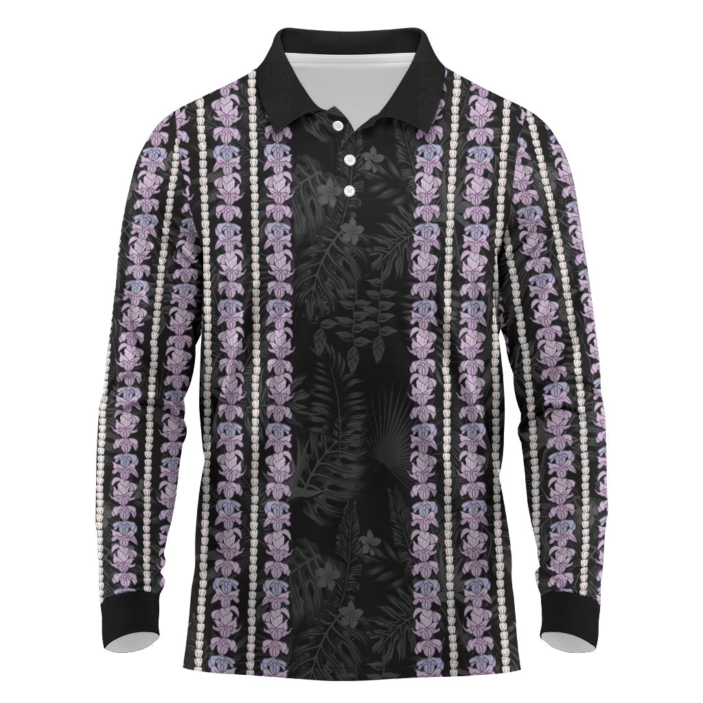 Hawaii Queen Liliuokalani Long Sleeve Polo Shirt Hawaiian Lei Pua Kalaunu