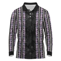 Hawaii Queen Liliuokalani Long Sleeve Polo Shirt Hawaiian Lei Pua Kalaunu