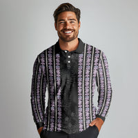 Hawaii Queen Liliuokalani Long Sleeve Polo Shirt Hawaiian Lei Pua Kalaunu