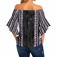 Hawaii Queen Liliuokalani Off Shoulder Wrap Waist Top Hawaiian Lei Pua Kalaunu