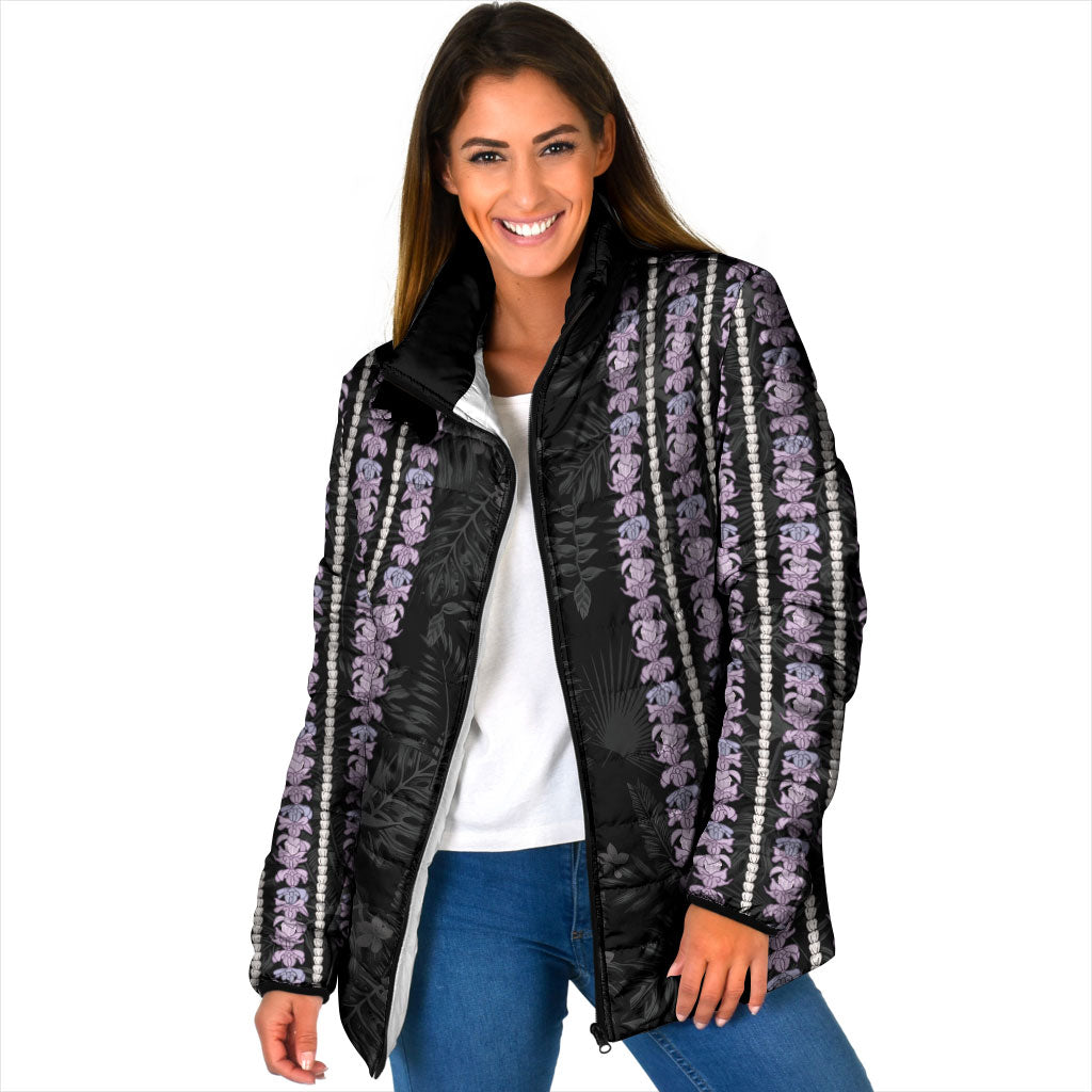 Hawaii Queen Liliuokalani Padded Jacket Hawaiian Lei Pua Kalaunu