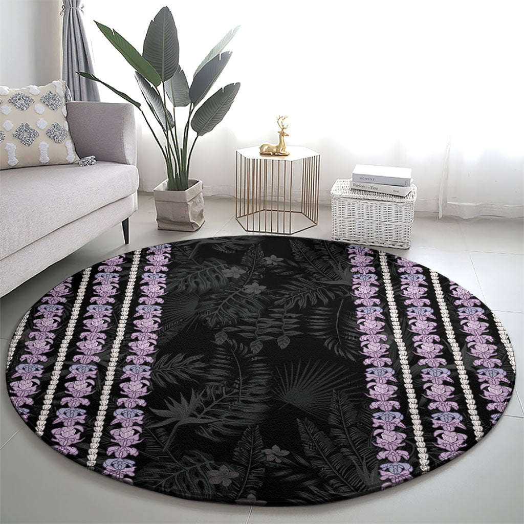 Hawaii Queen Liliuokalani Round Carpet Hawaiian Lei Pua Kalaunu