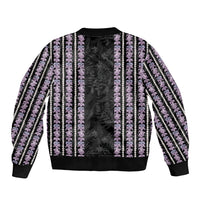 Hawaii Queen Liliuokalani Sleeve Zip Bomber Jacket Hawaiian Lei Pua Kalaunu