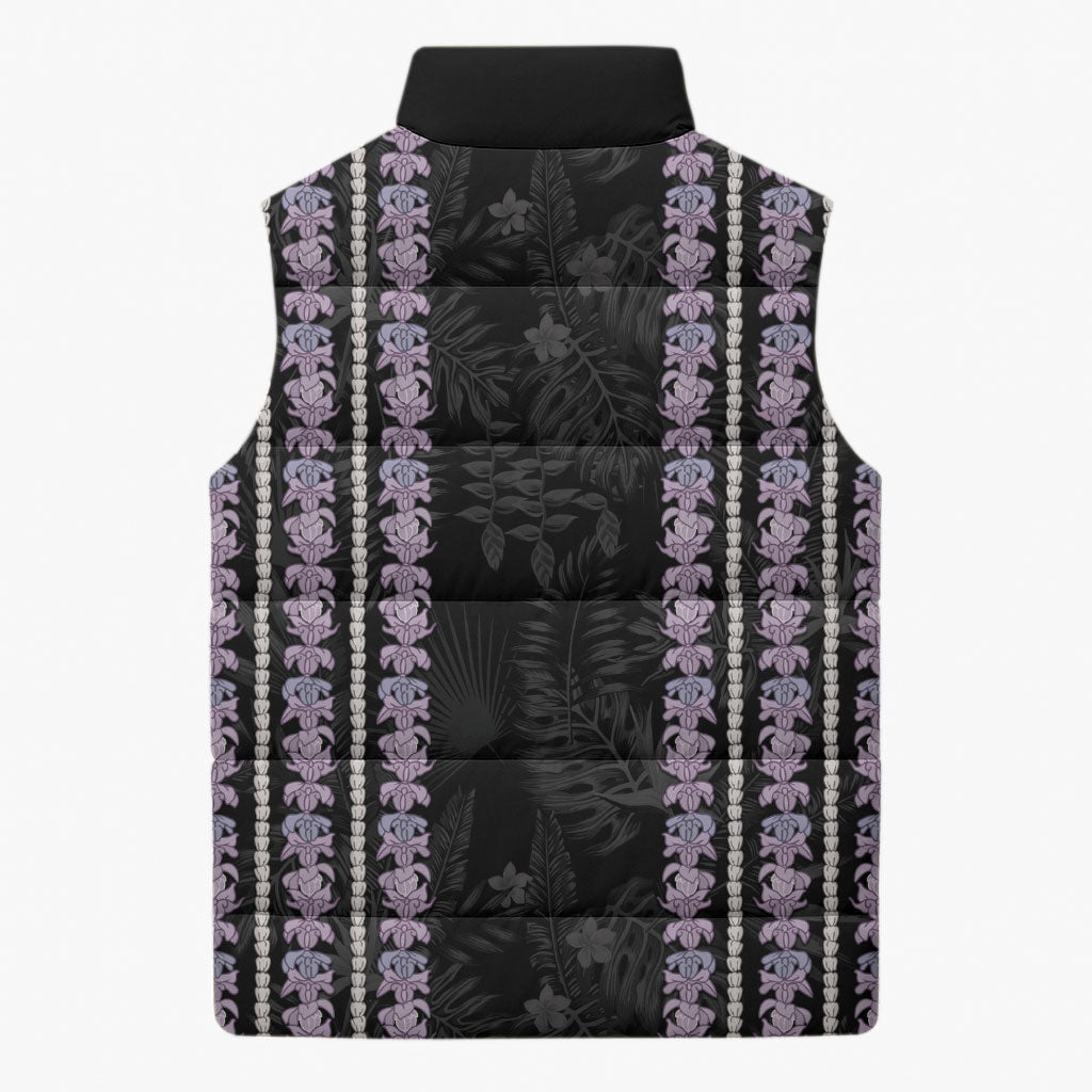 Hawaii Queen Liliuokalani Sleeveless Puffer Jacket Hawaiian Lei Pua Kalaunu