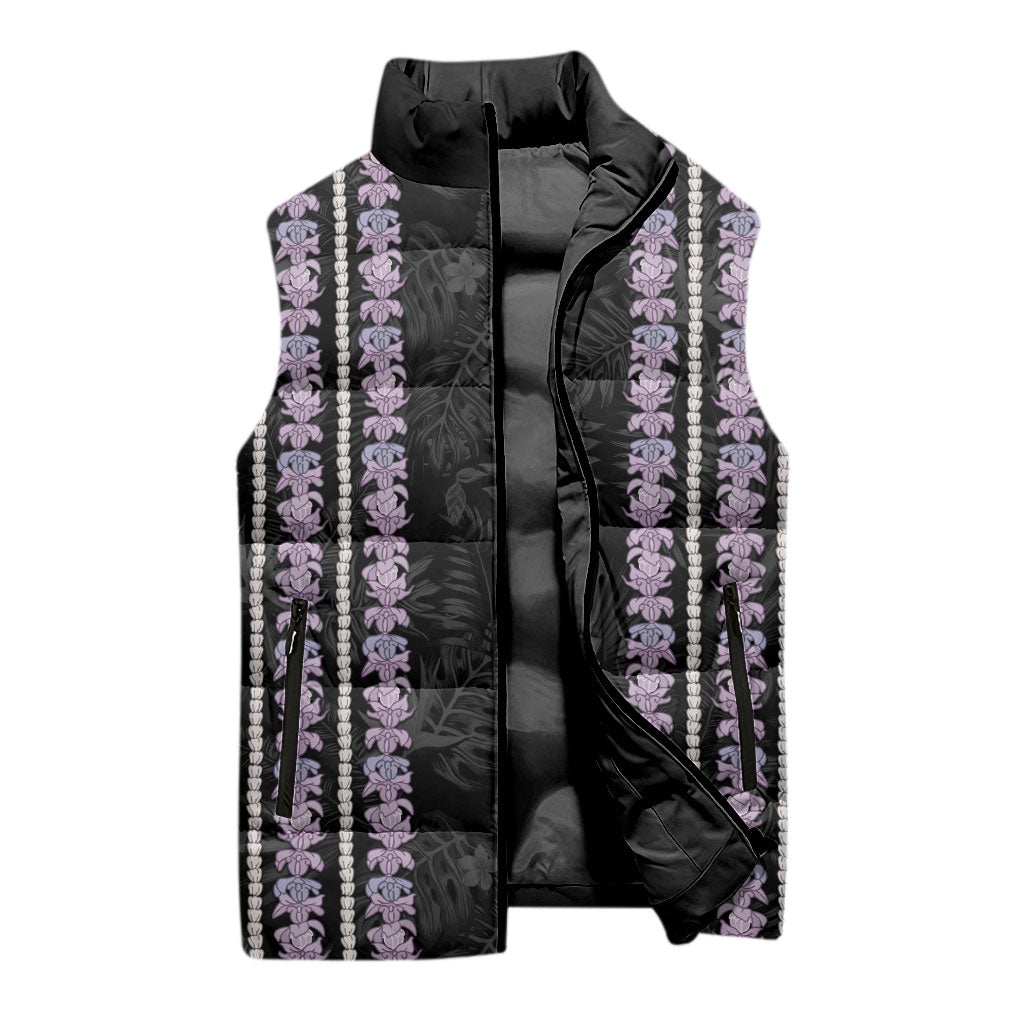 Hawaii Queen Liliuokalani Sleeveless Puffer Jacket Hawaiian Lei Pua Kalaunu