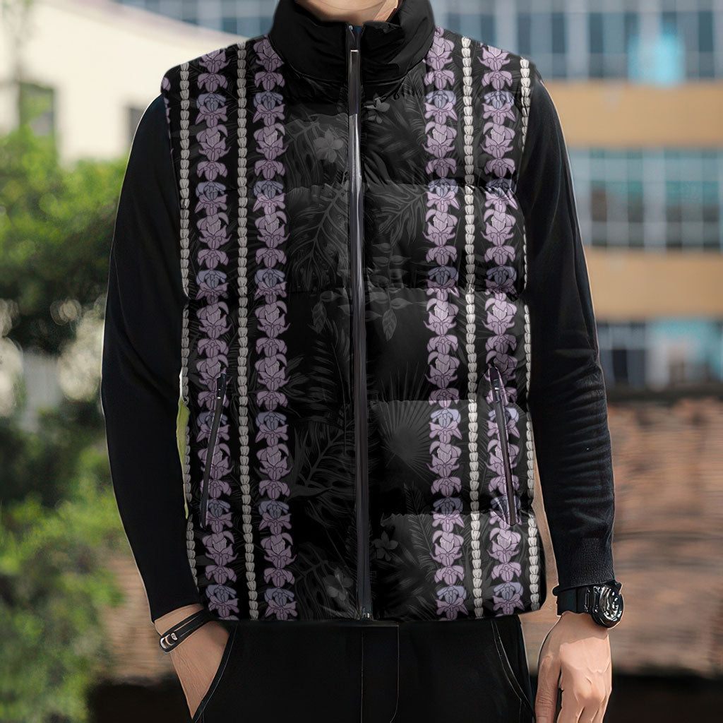 Hawaii Queen Liliuokalani Sleeveless Puffer Jacket Hawaiian Lei Pua Kalaunu