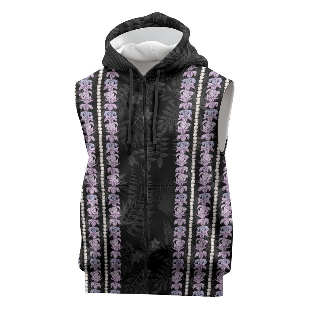 Hawaii Queen Liliuokalani Sleeveless Zip Hoodie Hawaiian Lei Pua Kalaunu
