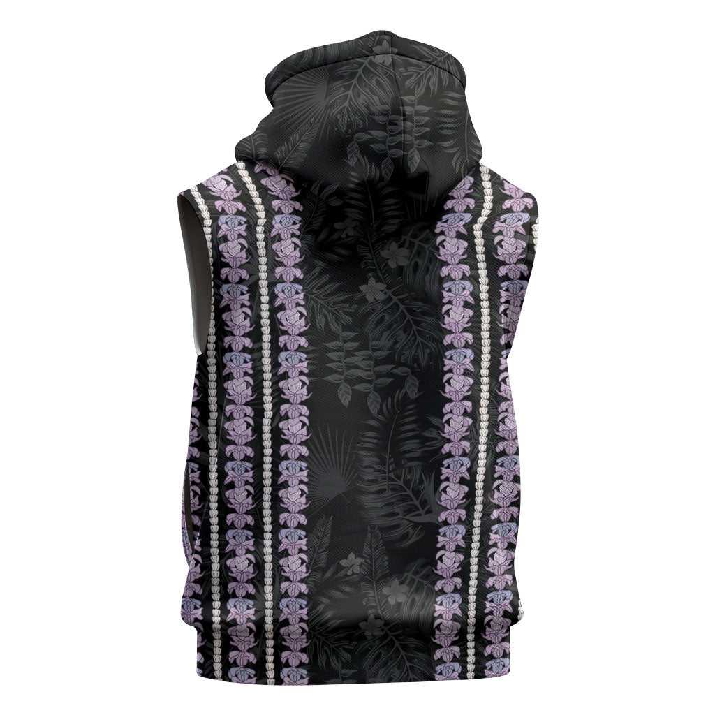 Hawaii Queen Liliuokalani Sleeveless Zip Hoodie Hawaiian Lei Pua Kalaunu