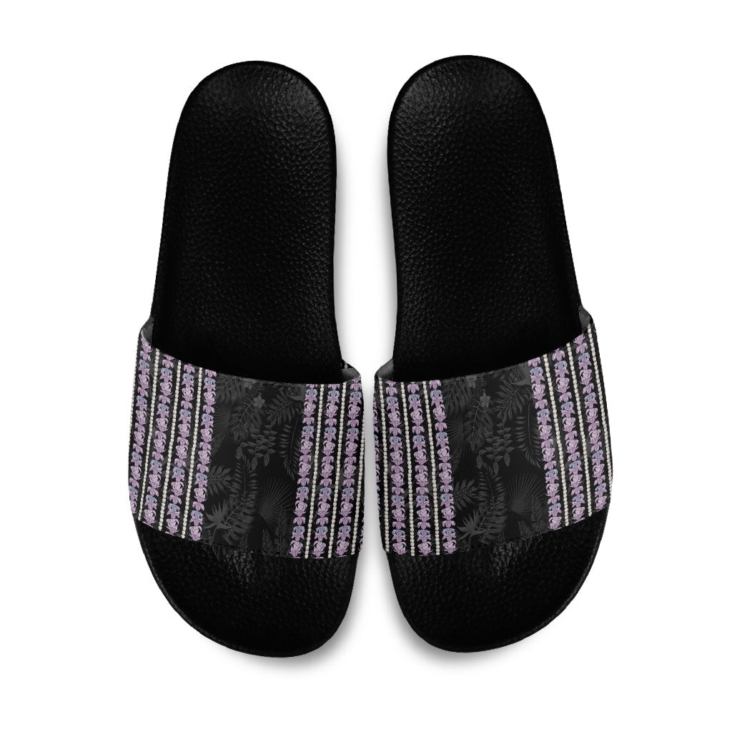 Hawaii Queen Liliuokalani Slide Sandals Hawaiian Lei Pua Kalaunu