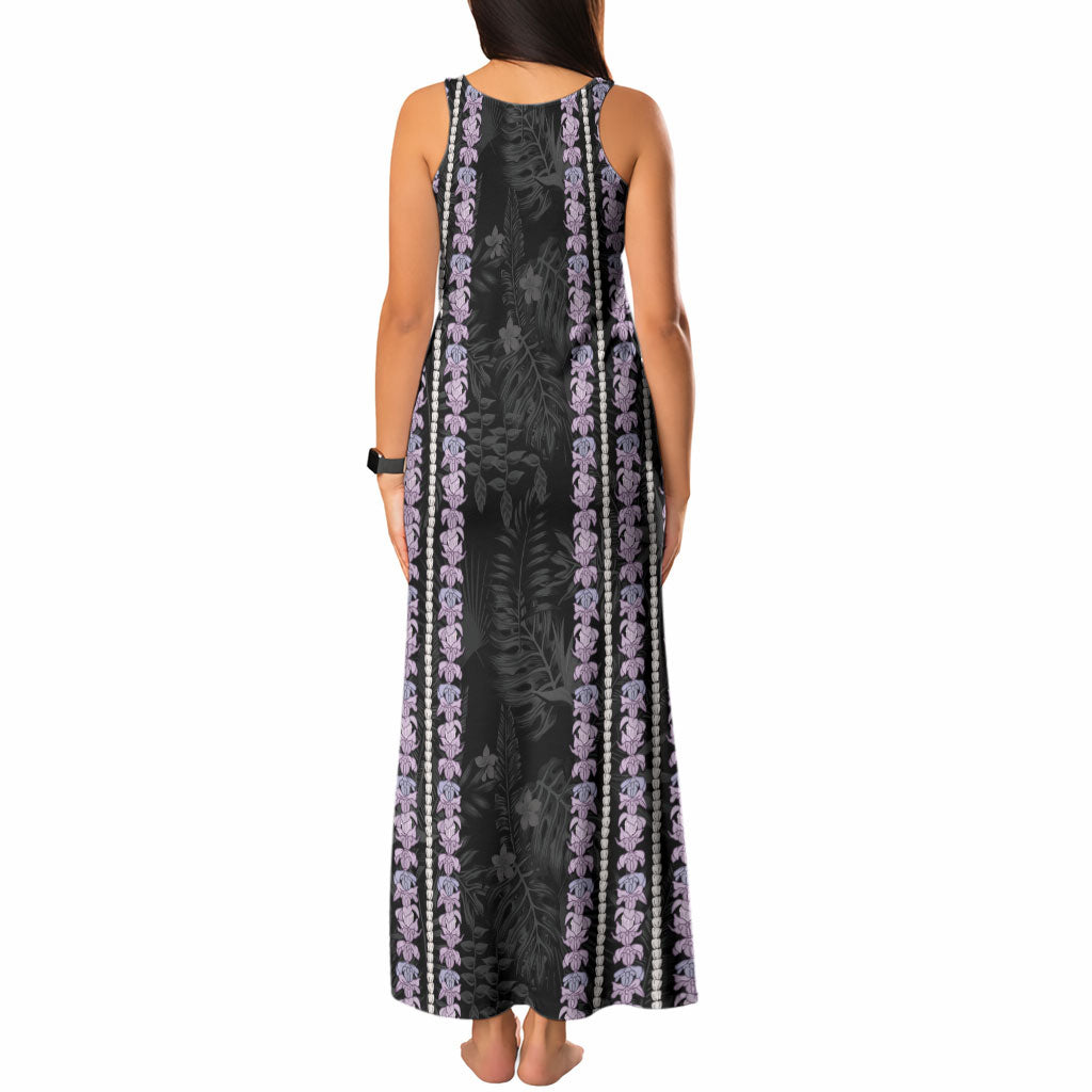 Hawaii Queen Liliuokalani Tank Maxi Dress Hawaiian Lei Pua Kalaunu