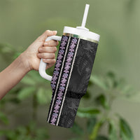Hawaii Queen Liliuokalani Tumbler With Handle Hawaiian Lei Pua Kalaunu