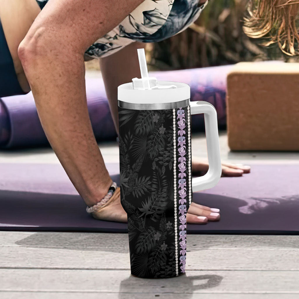 Hawaii Queen Liliuokalani Tumbler With Handle Hawaiian Lei Pua Kalaunu