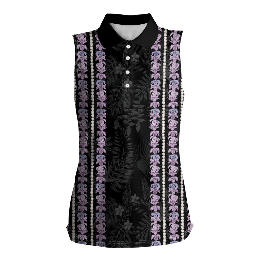 Hawaii Queen Liliuokalani Women Sleeveless Polo Shirt Hawaiian Lei Pua Kalaunu