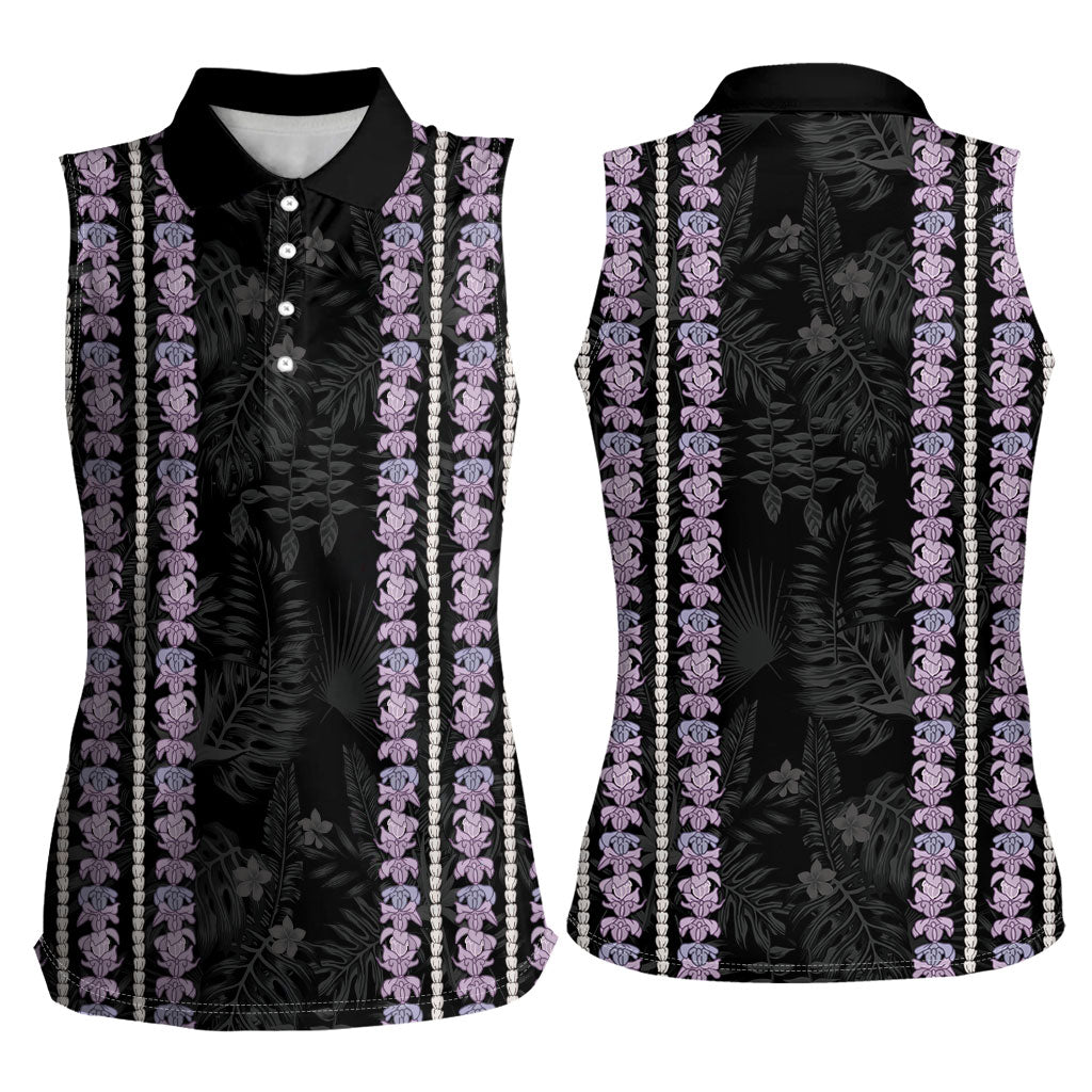 Hawaii Queen Liliuokalani Women Sleeveless Polo Shirt Hawaiian Lei Pua Kalaunu