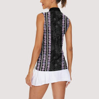 Hawaii Queen Liliuokalani Women Sleeveless Polo Shirt Hawaiian Lei Pua Kalaunu