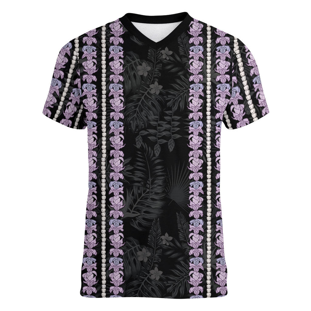Hawaii Queen Liliuokalani Women V-Neck T-Shirt Hawaiian Lei Pua Kalaunu