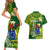 Personalized Cook Islands Couples Matching Short Sleeve Bodycon Dress and Hawaiian Shirt Coat Of Arms Plumeria Polynesian Turtle LT05 - Polynesian Pride