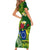 Personalized Cook Islands Short Sleeve Bodycon Dress Coat Of Arms Plumeria Polynesian Turtle LT05 - Polynesian Pride