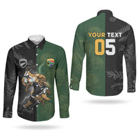 Custom South Africa And New Zealand Couples Matching Off Shoulder Maxi Dress and Long Sleeve Button Shirt Springboks And Kiwis Rugby Rivalry