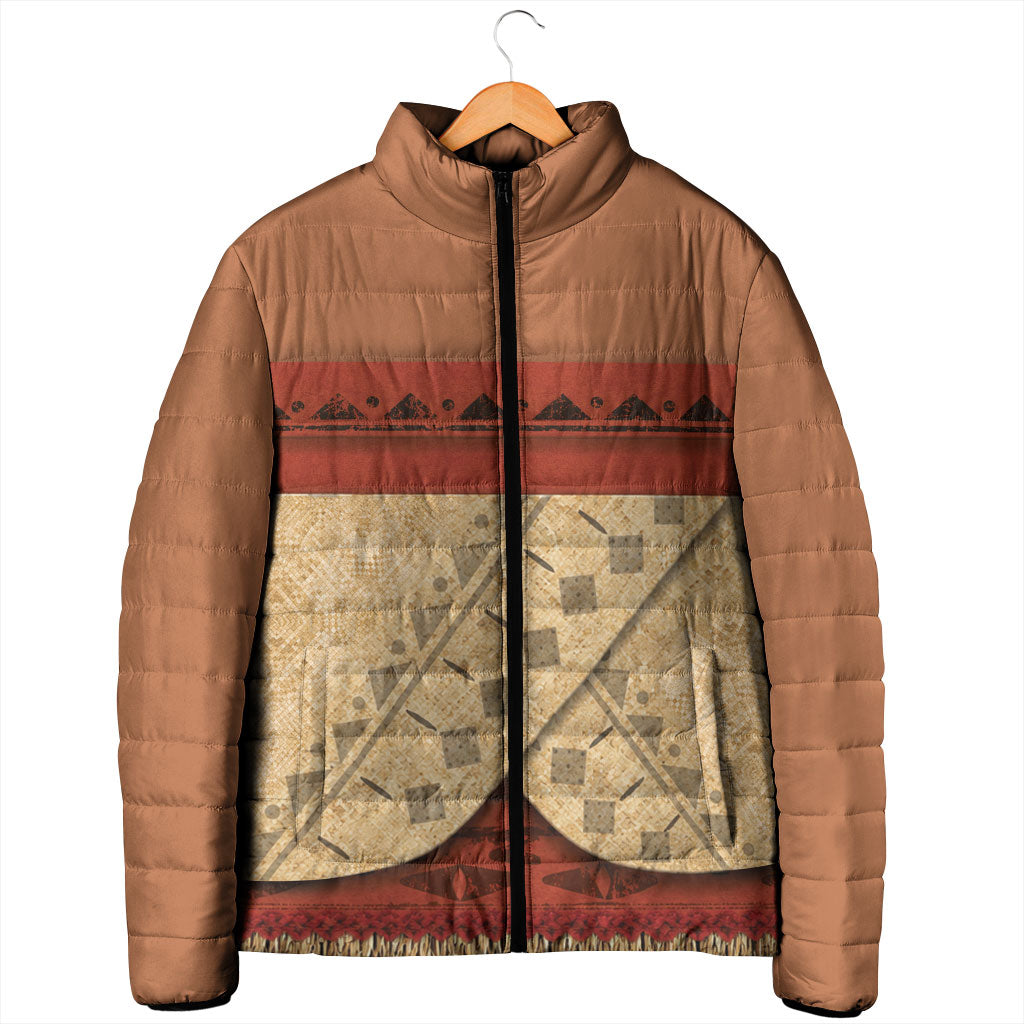 Island Elder Inspired Costume Padded Jacket Polynesian Tribal Pattern