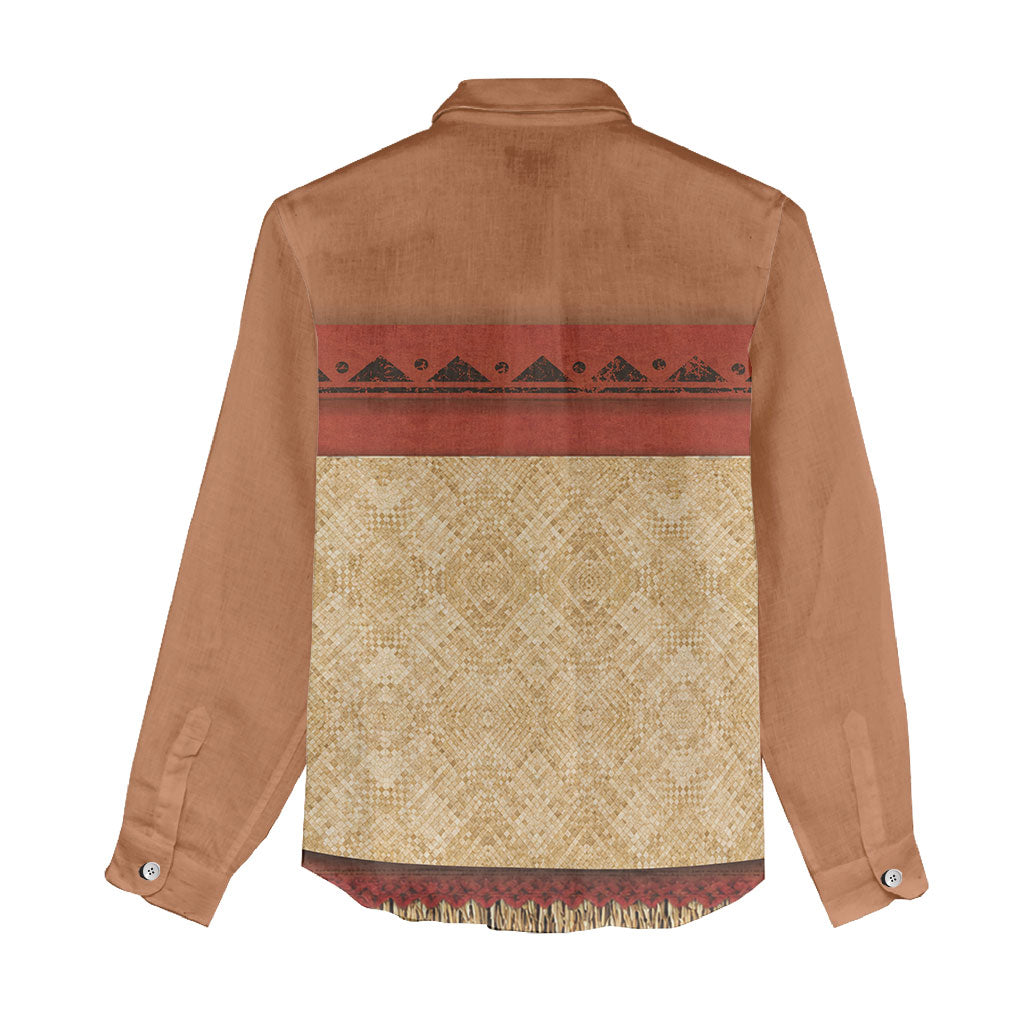 Island Elder Inspired Costume Women Casual Shirt Polynesian Tribal Pattern