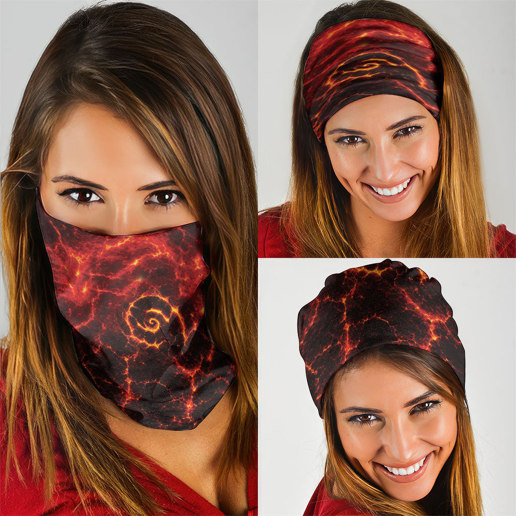 Lava Monster Costume Neck Gaiter Fiery Lava Spiral