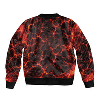 Lava Monster Costume Sleeve Zip Bomber Jacket Fiery Lava Spiral