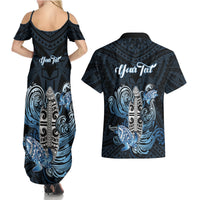 Personalised Polynesia Go Surfing Couples Matching Summer Maxi Dress and Hawaiian Shirt The Pacific Wave Of Water LT05 - Polynesian Pride