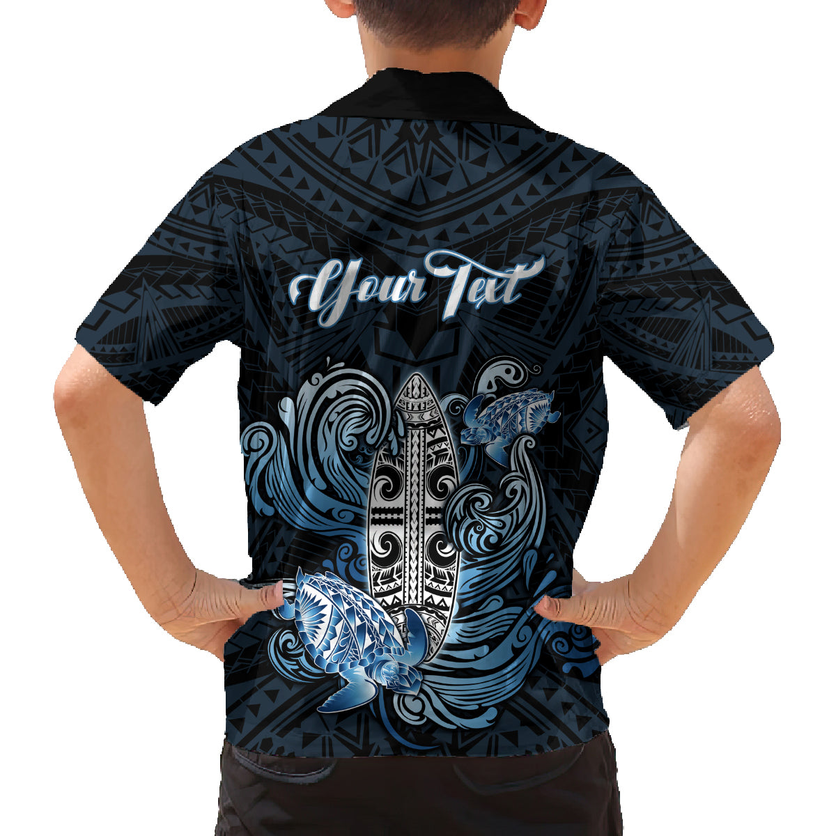 Personalised Polynesia Go Surfing Family Matching Tank Maxi Dress and Hawaiian Shirt The Pacific Wave Of Water LT05 - Polynesian Pride