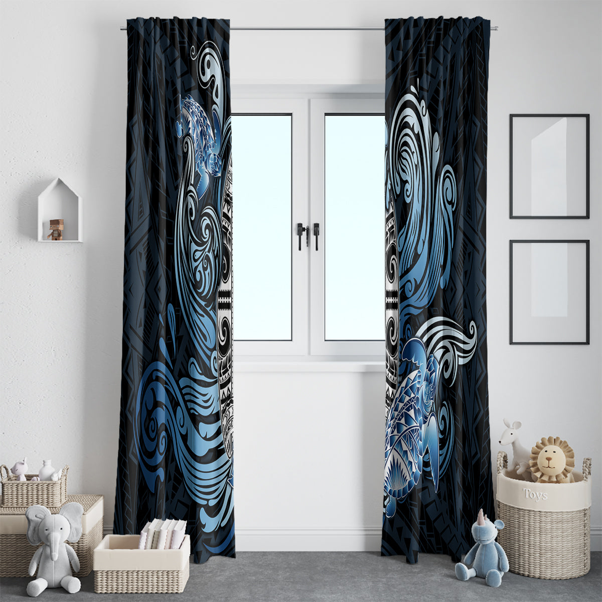Polynesia Go Surfing Window Curtain The Pacific Wave Of Water LT05 - Polynesian Pride