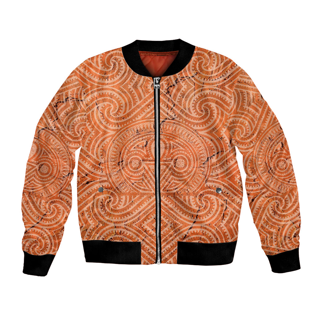 Personalised Lapita Culture Bomber Jacket Iconic Double Face Pattern LT05 Unisex Brown - Polynesian Pride