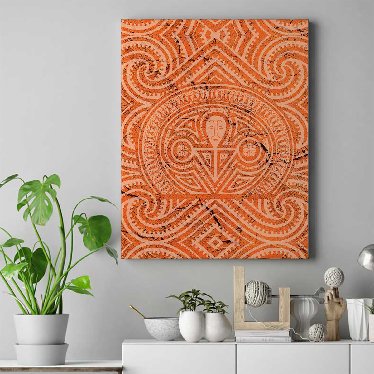 Lapita Culture Canvas Wall Art Iconic Double Face Pattern LT05 Brown - Polynesian Pride