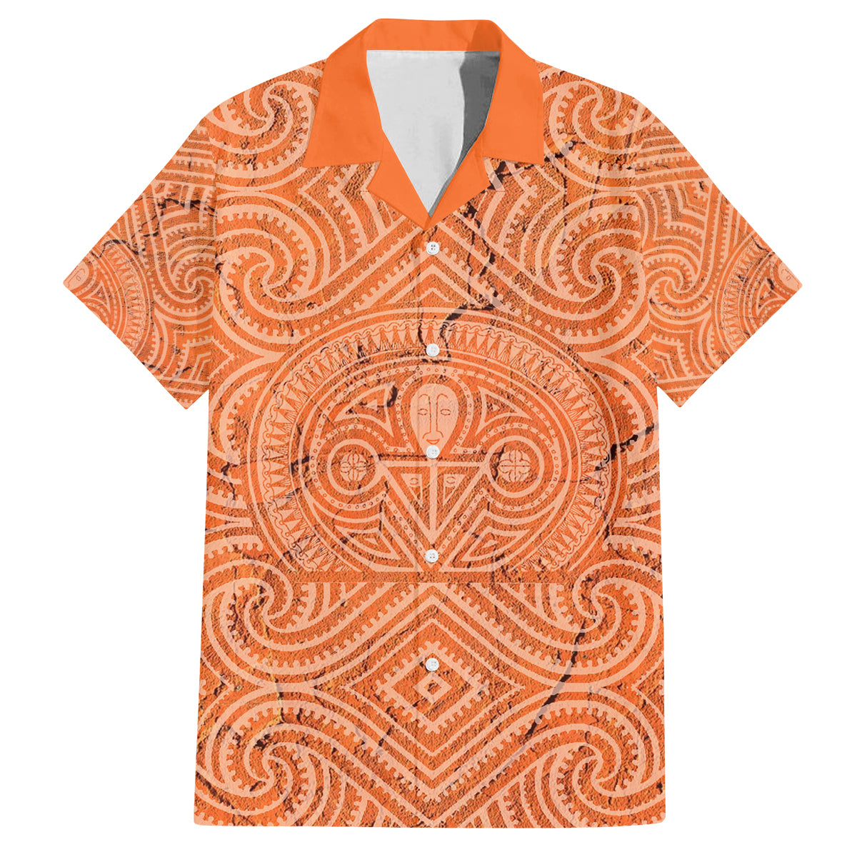 Personalised Lapita Culture Family Matching Long Sleeve Bodycon Dress and Hawaiian Shirt Iconic Double Face Pattern LT05 Dad's Shirt - Short Sleeve Brown - Polynesian Pride