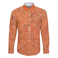 Personalised Lapita Culture Family Matching Tank Maxi Dress and Hawaiian Shirt Iconic Double Face Pattern LT05 Dad's Shirt - Long Sleeve Brown - Polynesian Pride